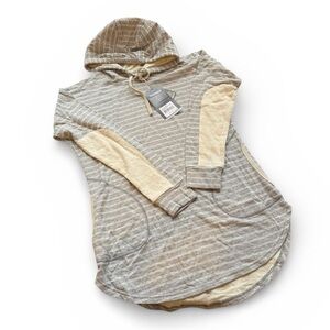 Toad&Co Profundo Hooded Tunic Hoodie Women’s XS Grey Stripe Eco NEW